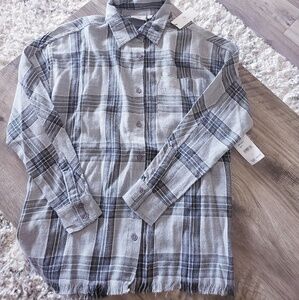AG Adriano Goldschmied Gray Flannel Top Girls